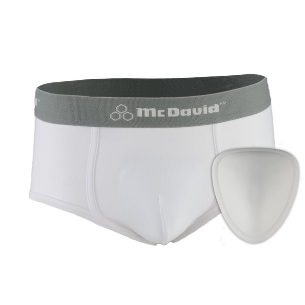 McDavid Classic Brief with Soft Foam Cup, Peewee: Regular, White