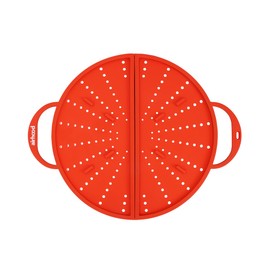 AirHood Silicone Splatter Screen – Foldable Grease Guard for Frying Pans & Induction Cookers – Heat-Resistant, BPA-Free, Dishwasher Safe, 2-in-1 Trivet & Splatter Screen (Orange)