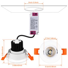 Smart Recessed Lighting 2 Inch RGBCW Color Changing Downlight, 110V 5W, CRI 80, Wi-Fi LED Recessed Ceiling Light with Driver, Compatible with Alexa/Google Assistant, 4 Pack