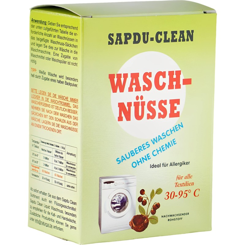 Waschnuss Sapindus Mukorossi Allergiekergeeignet 100% biologisch natürlich Waschmittel 250g Waschnüsse