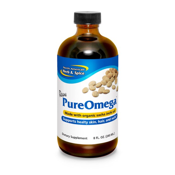 North American Herb & Spice PureOmega - 8 fl. oz. - Peruvian Sacha Inchi Oil - Supports Healthy Skin, Hair & Nails, Easily Digested - Rich in Amino Acids, Omega-3 & Vitamin E - Non-GMO - 16 Servings