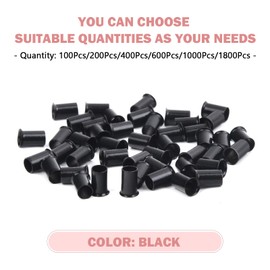 Vlasy Micro Rings Links Beads,3.4mm Microlink Beads Non-Silicone Copper Tubes Microbead for Hair Feathers,I-Tip Hair Extensions (100Pcs, Black)