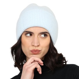JILANI HANDICRAFT Casual Winter Knit Beanie for Women, Thick Warm Skull Cap Women Beanies, Stylish Women's Warm Winter Hats (Acrylic, Sky Blue)
