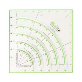 plplaaoo Circle Stencil, Sewing Templates, Acrylic Quilting Ruler, Large Acrylic Quilting Ruler, Multifunctional, Clear Sheets, Fans, Quilting Circle Cutter, Ruler for Patchwork, Sewing, Craft Tool