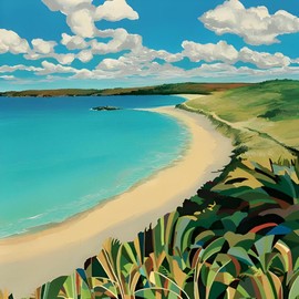 Birthday/Blank Greeting Card For Him/Her - Male/Female - Seaside Scene - Artistic Coastal Design - General Card Suitable for Any Occasion - Made in the UK - Eco-Friendly