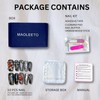 AOLEETO Press On Nails, MAOLEETO Luxury Complex Hand-painted Stick Glue