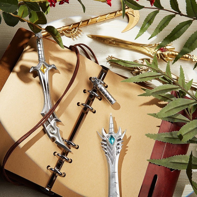 Zonon 12 Pack Ancient Sword Pens Set Fun Novelty Dragon