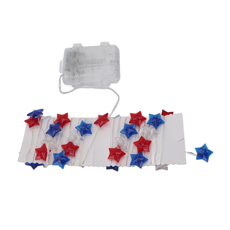 Independence Day Decor LED String Lights Battery Operated 9.8ft 40