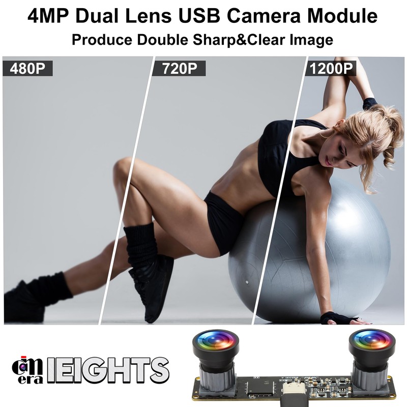 120fps Global Shutter USB Camera Module Dual Lens 3D Stereo