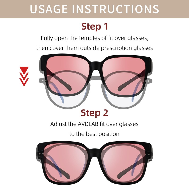 AVDLAB Indoor Fluorescent-41 Pink & Outdoor Fluorescent-60 Brown Tinted Fit