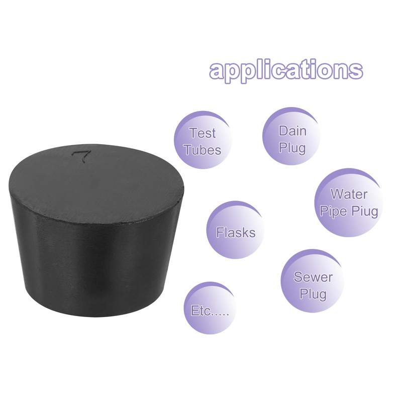 sourcing map Rubber Tapered Plug 28mm to 37mm Solid Test