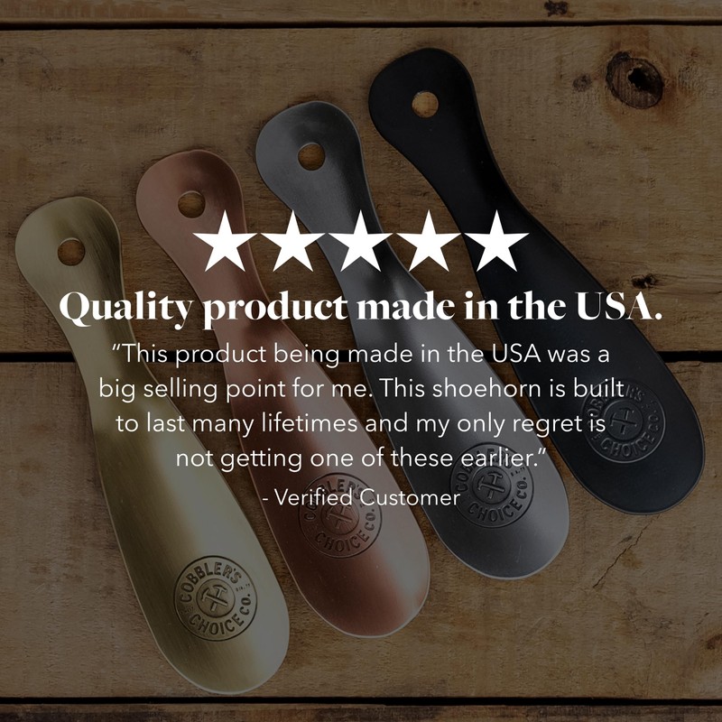 Cobbler's Choice Metal Shoe Horn - Premium Quality - Designed