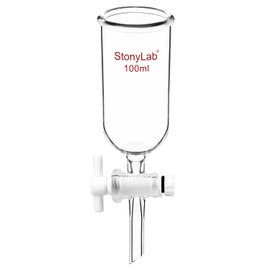 stonylab 100ml Borosilicate Glass Burette Drip Funnel with PTFE Tap for Laboratory and Home