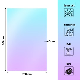 Rainbow Color Acrylic Sheet, 4 Pcs Translucent Color Radiant Plexiglass Plastic Sheet for DIY Painting, Arts and Crafts, Decoration, 7.9 * 11.8 Inches, 3mm Thickness
