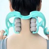 Casting Neck Acupressure Massager Portable Self Neck Trapezius Roller Massager Acupressure Stretching No.01 Cast Neck Blue 2ea