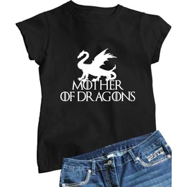 Go All Out Small Black Womens Mother of Dragons T-Shirt