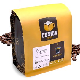 Espresso Coffee, Whole Bean Coffee, Premium Espresso Blend Fresh Roasted Coffee Beans | Cubico Coffee | 12 Ounce Bag