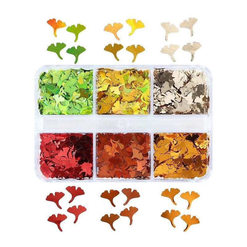 Fall Nail Art, 2 Boxes 3D Holographic Fall Leaves Nail