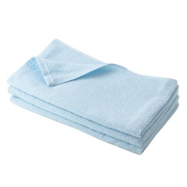 Muko Towel Karat Face Towel, Quick Drying, Water Absorbent, Thin, Senshu Towel, Made in Japan, Set of 3, Pale Blue