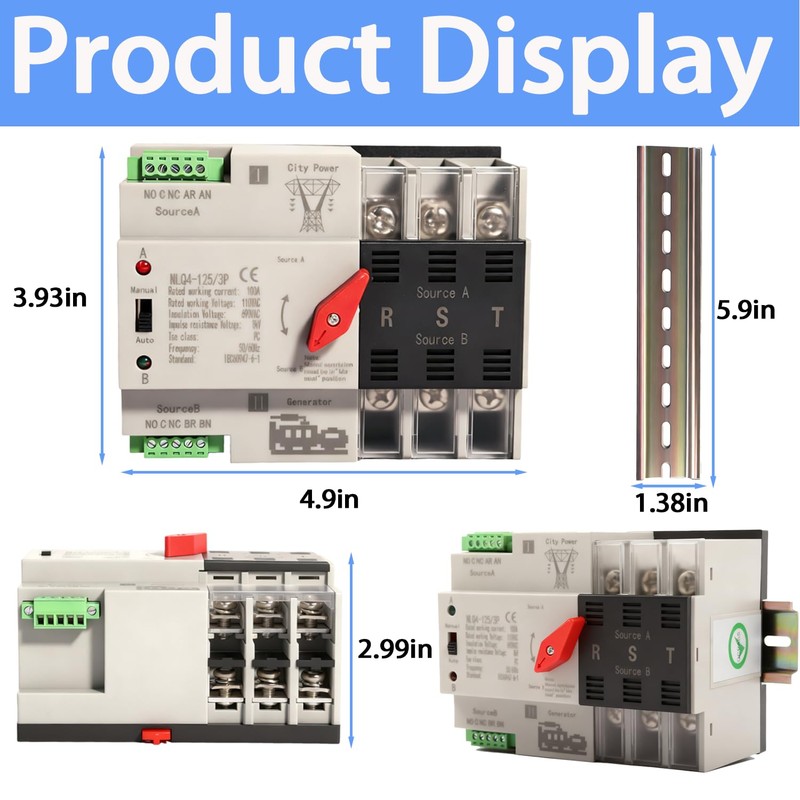 XINTAIHELE Mini ATS Automatic Transfer Switch Dual Power Changeover Switch