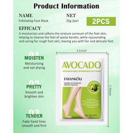 ZEXIJOW Ein Paar Hand- und Fußmasken,Regenerierende Anti-Aging-Nährmaske,Geeignet für trockene,Gealterte und rissige Hände und Füße,Geeignet für Männer und Frauen(Avocado)