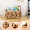 BSTKEY Natural Water Hyacinth 2-Slot Remote Control Holder, Hand-woven Remote