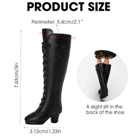 2 Pairs Doll Boots Shoes Wear Clothes Outfit Handmade Costumes Replacement for 1/6 Doll Fashionable Cowboy Wearing Fashion (Pink, Black)