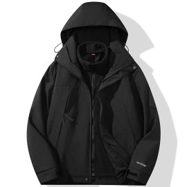 High-quality Outdoor Jackets, Mountaineering Clothing, Windproof and Waterproof Sports JacketsSize: Xxxl, Color: Black