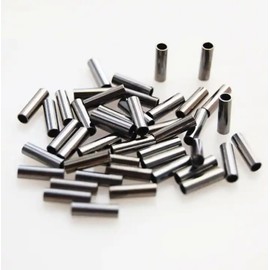 AMZfishing® Pack of 100 Crimp Sleeves for Leader Construction | Clamping Sleeves | Crimp Sleeves for Steel Leaders | Clamping Sleeves for Spinning Leader | Crimp Sleeve for Steel Leader (2.2 mm x 10