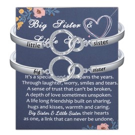 BNQL Big Sister Little Sister Bracelets Gifts Sister Bracelet for 2 Sister Jewelry from Sister Birthday Gifts (big little sister bracelet)