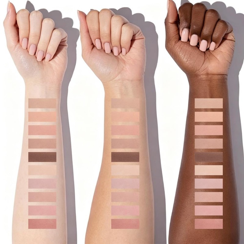 10 Eyeshadow Palette, Neutral Nude Brown Matte Eyeshadow Makeup,07