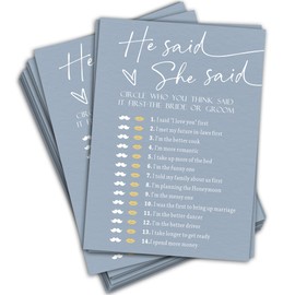 IKFRGN Wedding Shower Game, He Said She Said Game Cards, 30 Wedding Party Game Cards for Couple-to-Be, Newlyweds, Bride & Groom Funny Activities Supplies & Decorations - B08
