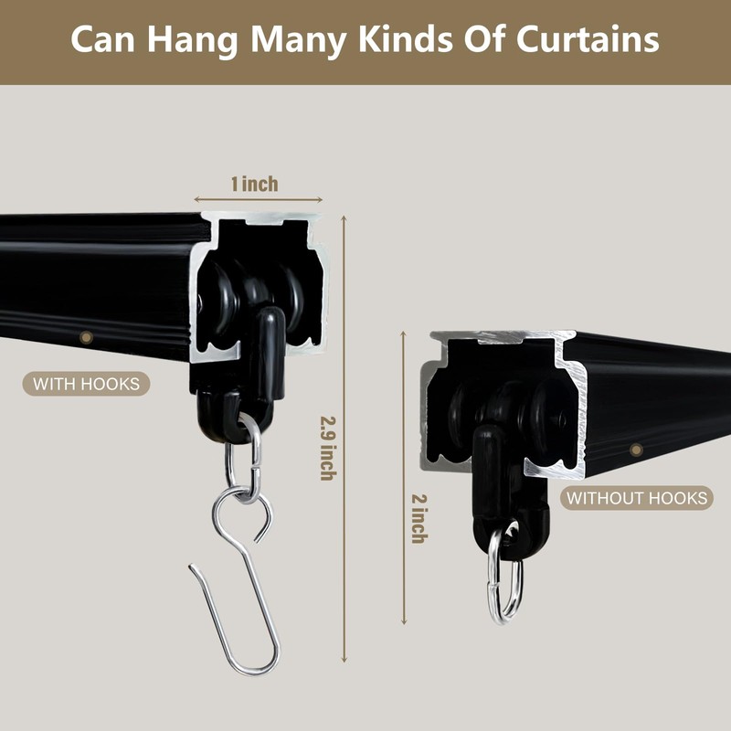 Hoeflife Ceiling Curtain Track, Curtain Track Ceiling Mount, Room Divider