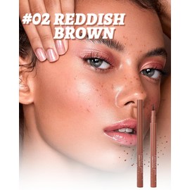 Liquid Freckle Pen, 2Pcs Reddish Brown Waterproof Long Lasting Natural Lifelike Fake Face Freckles, Quick Dry Realistic Soft Dot Sopt Freck Pen Stamp, Skin Tattoo Summer Makeup Gift Kit for Women-02