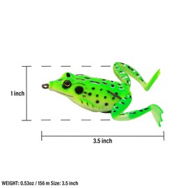 UFISH Soft Frog Fishing Lure Set, Bass Topwater Frog Legged Bait Fishing Sets - Top Water Bass Lure – Artificial Topwater Lures - Colorful Assorted Frog Tackle Kit Ideal for Fresh Water (10)