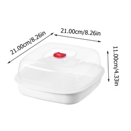 LIGIGWASH Microwave Steamer for Fish and Rice Practical Kitchen Cooking Steamer with Lid and Ventilation Single Layer for Healthy Meals Housewarming