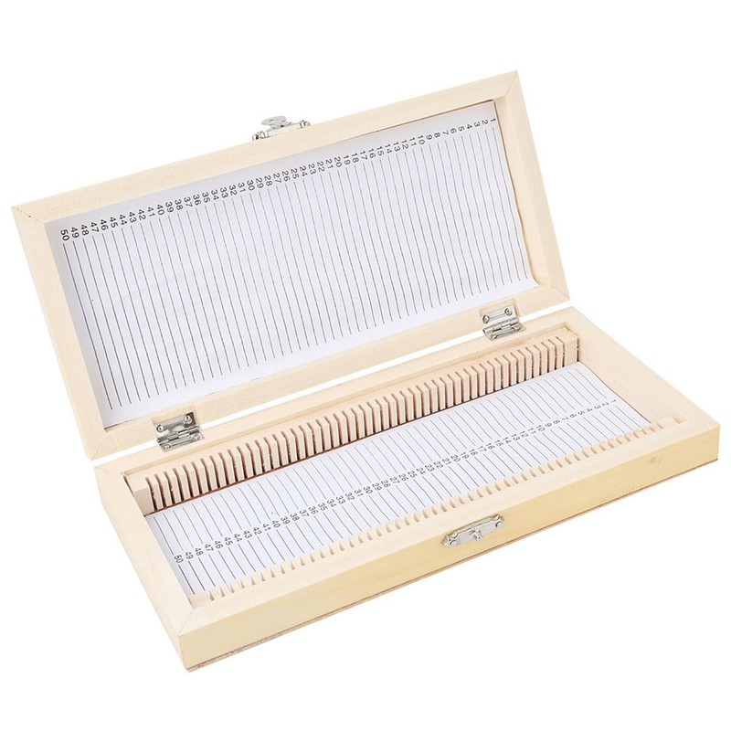 Microscope Slide Storage Box, Wooden Microslide Box, Holds 50 Place