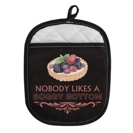 WCGXKO Funny Baker Gift Baking Week Oven Mitt Nobody Likes A Soggy Bottom Gift for Baker Mom Dad (Nobody Likes 1 CA)