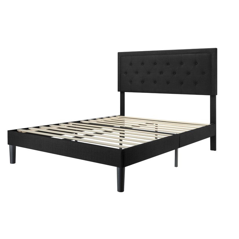 Allewie Full Size Upholstered Platform Bed Frame with Adjustable Headboard,