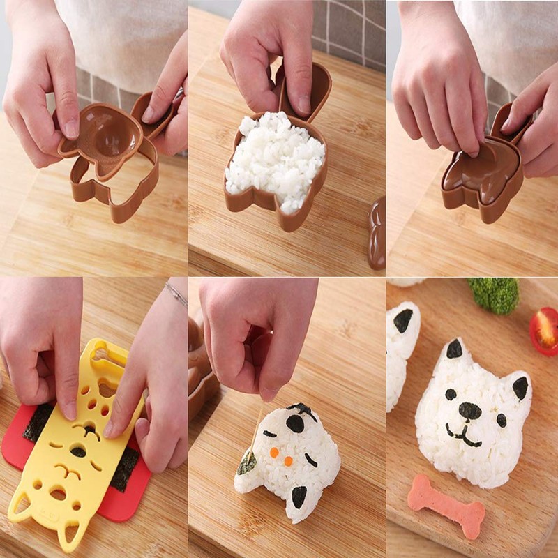 Fellibay Sushi Making Kit Rice Ball Molds Bento Accessories Sandwich