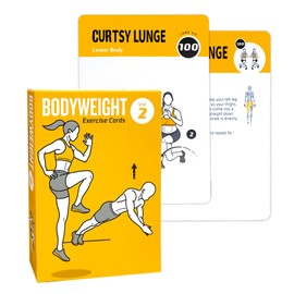 ELAORY Bodyweight Workout Cards, 62 Exercises Cards Deck Large Size 5" x 3.5" Fitness Cards for Women & Men, Beginner Fitness Guide to Training Exercises at Home or Gym (Bodyweight,Vol 2)