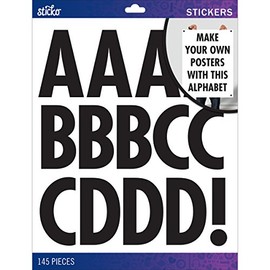 Sticko Alphabet Stickers, Regular X-Large, Black Futura
