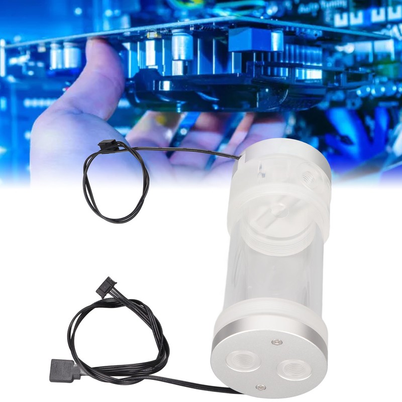 Water Cooling Tank 200ML Temperature Display RGB 160mm G1/4 Cylindrical