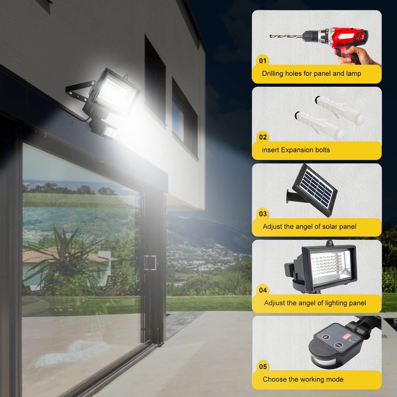 SUNLONG Solar Motion Lights Outdoor Waterproof Motion Sensor Outdoor Lights