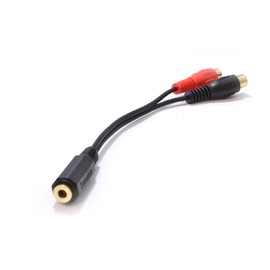 kenable Gold 3.5mm Stereo Jack Socket to 2 x Phono RCA Sockets Adapter Cable SHORT