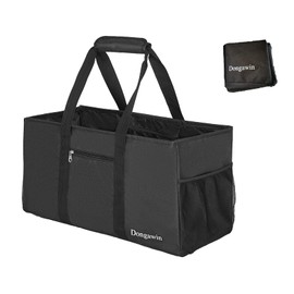 Dongawin Large Utility tote bag,waterproof beach bag,foldable and reusable storage bag,shopping bag,picnic bag,etc. (1pcs, Black)