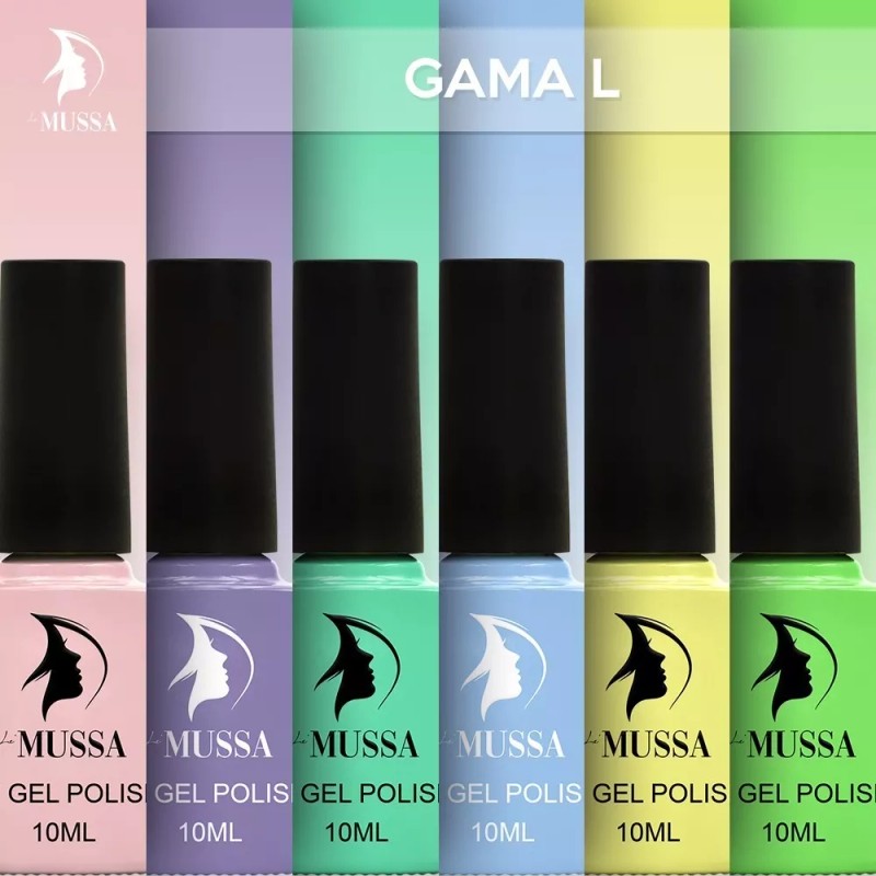 Mussa Kit Gel Gama 6p+lampara Uv/led 48w Rosa+base+top+aceite+lima