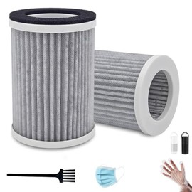 2-Pack Replacement Filters Compatible with Pure Enrichment PureZone Mini Portable Air Purifier (PEPERSAP), 3-Stage HEPA Filtration with Activated Carbon, Part # PEPERSFIL