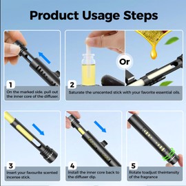 QECQEC QECQEC 2pcs car Perfume Diffuser with 12 odorless Refill Sticks, Essential Oil car diffuserSuitablefor:car,Bathroom,OfficeScenario,Cloakroom,Bedrooms,Birthday(Black1)