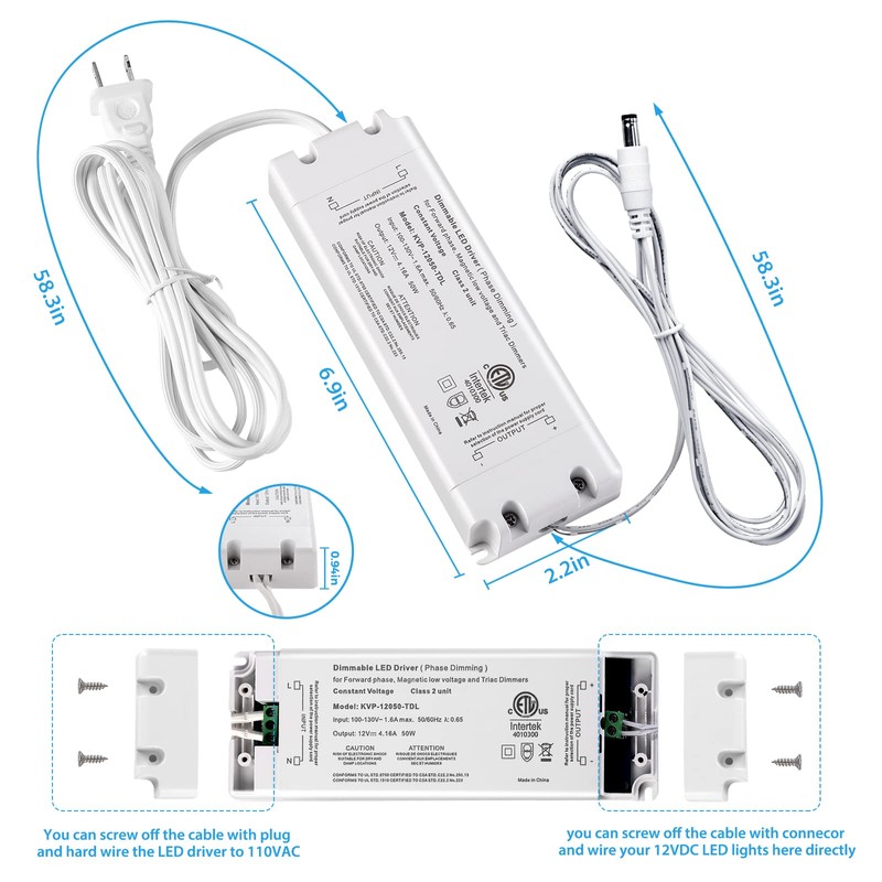Litever Under Cabinet LED Lights Kit Dimmable by AC in-Wall